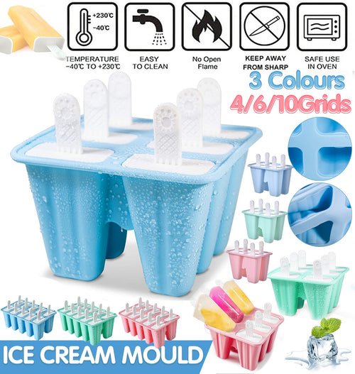 Silicone Ice Cream Mould Block Frozen Molds Icy Pole Jelly Popsicle AU Stock