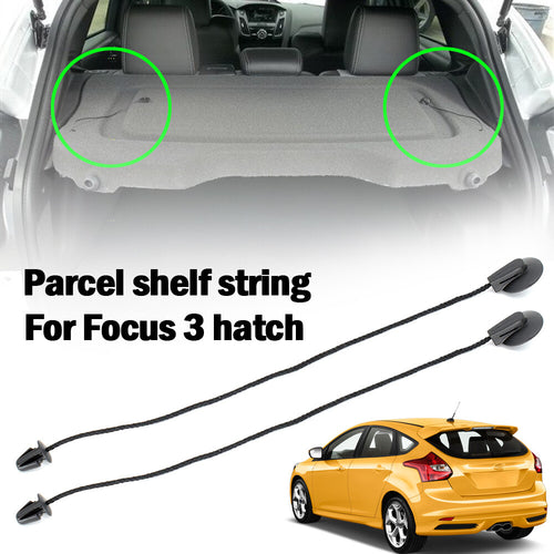 2 Compatible with FORD FOCUS hatch 11-18 MK3 REAR TRUNK Parcel Shelf Tray Cover string strap