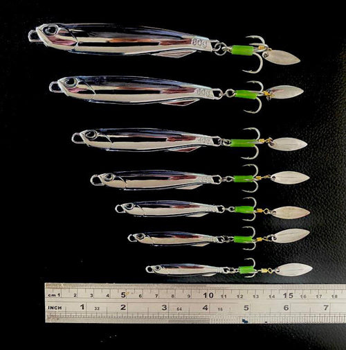 Fishing Lure Metal Slug Tailor Metal Jig Trolling 10/15/20/30/40/60/80g Salmon