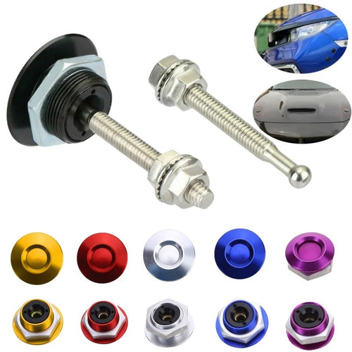 2X Push Button Quick Release Hood Bonnet Pin Lock Clip 22MM Car Bumper Latch Kit