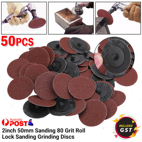 50/100 pcs 2inch 50mm Sanding 80 Grit Roll Lock Sanding Grinding Discs