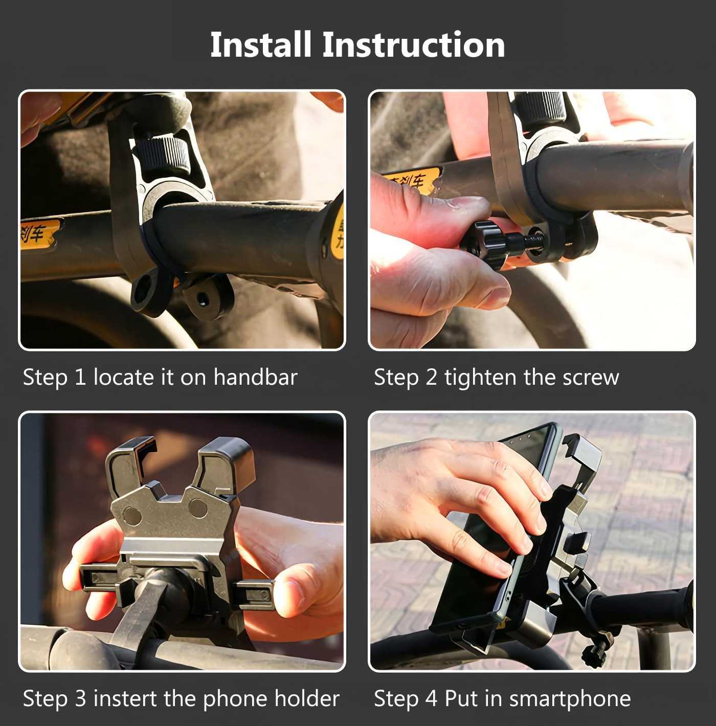360° Rotation Mobile Phone Holder Handlebar Mount For Motorcycle Bicycle Bike