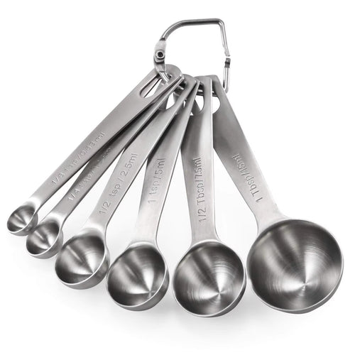 6-Piece Set of Stainless Steel Measuring Spoons for Baking Tools, Baking Scale M