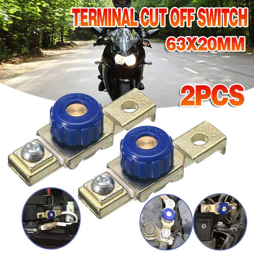 2PCS Battery Disconnect Switch Car Motorcycle Isolator Master Terminal Cut Off