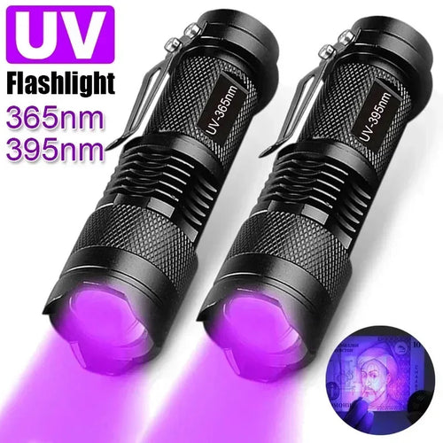 UV Ultra Violet LED Flashlight Blacklight Light 365 395 nM Inspection Lamp Torch