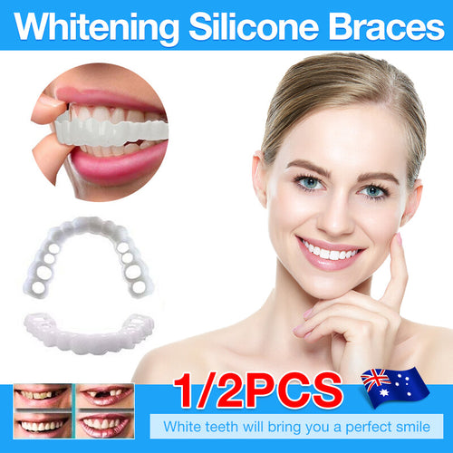Snap On Bottom /Upper Lower False Teeth Dental Veneers Dentures Fake Tooth Smile
