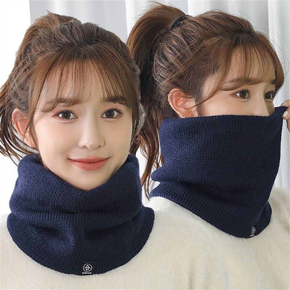 Wool Fur Neck Warmer Thickened Lining Face Mask Skating Running