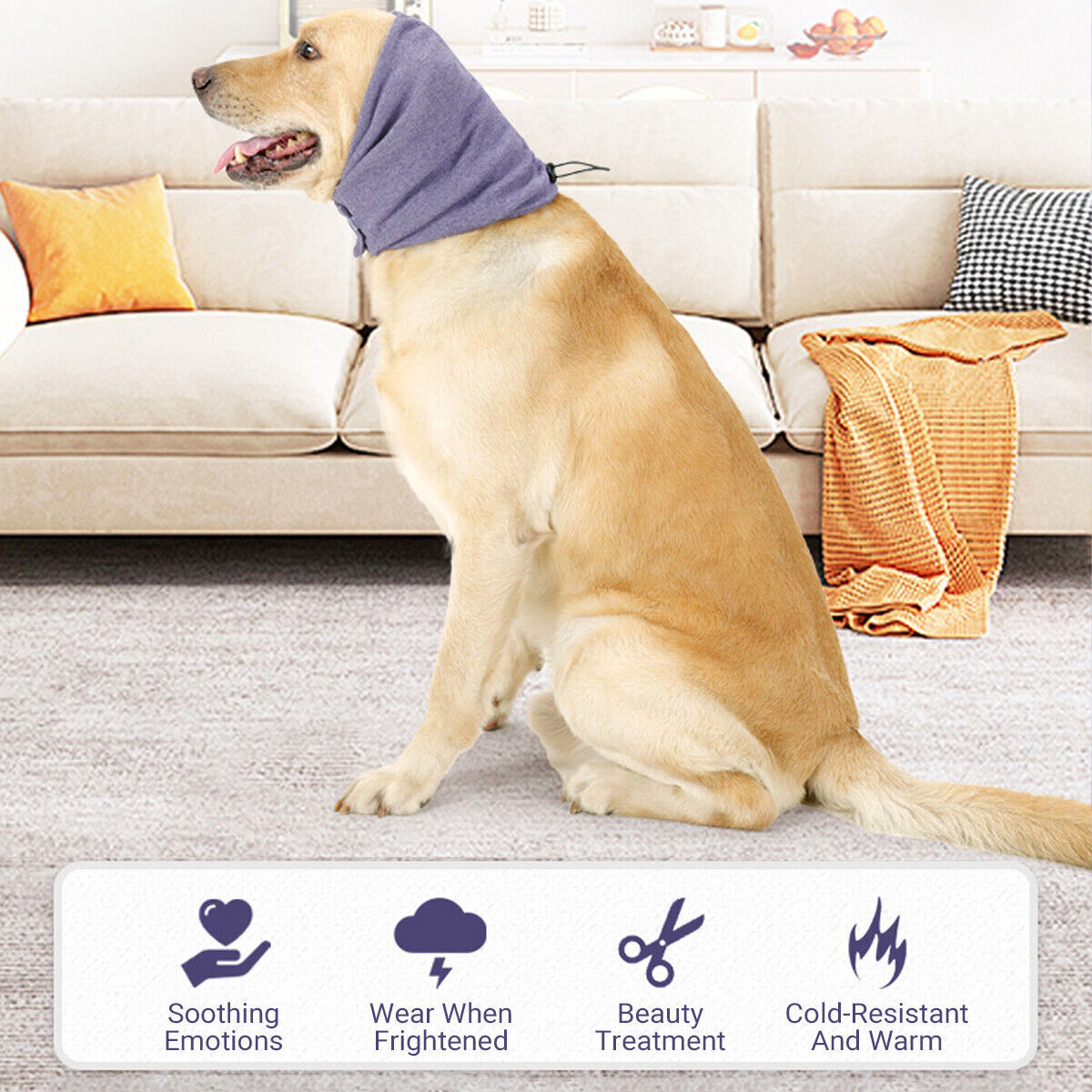 Pet Dog Cat Grooming Ear Cover Noise Reducing Calming Earmuffs Winter Hood Warm
