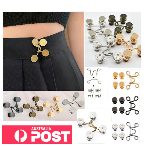 Pant Waist Buttons Adjustable Button Pins Pant Waist Tightener Button Hook Clip