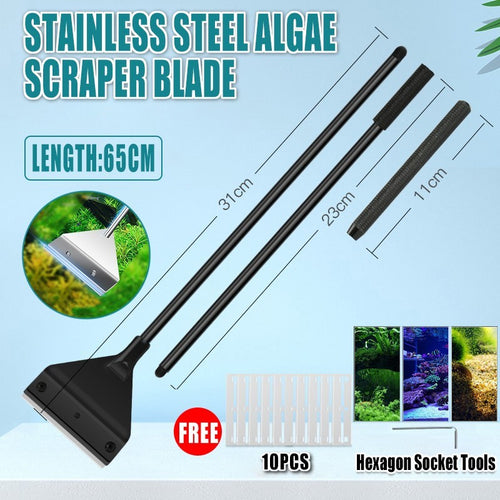 304SS Aquarium Stainless Steel Algae Scraper Blade Fish Tank Glass Cleaner AU