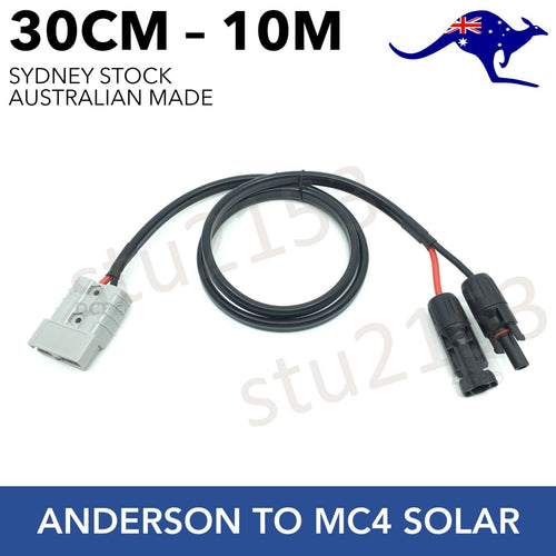 50A Anderson Plug to MC4 Compatible Solar Connectors 6mm Auto Cable 30cm - 10m
