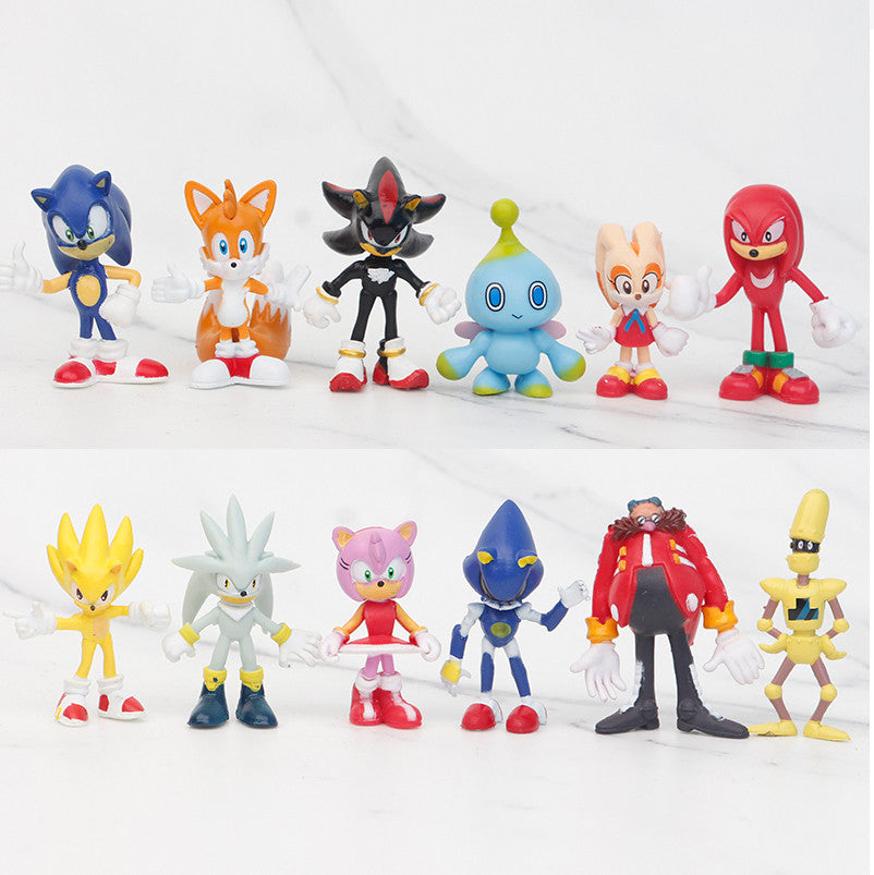 12pcs Sonic the Hedgehog Collection Display Cake Decor Topper Action Figures Toy