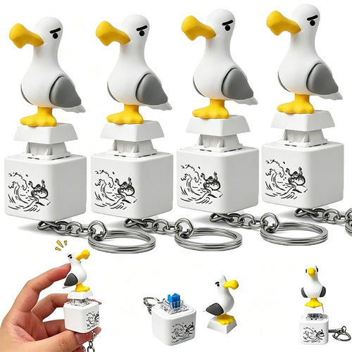 Rechargeable Seagull Mine Keychain Button with Sound Keyboard Clicker Fidget Toy