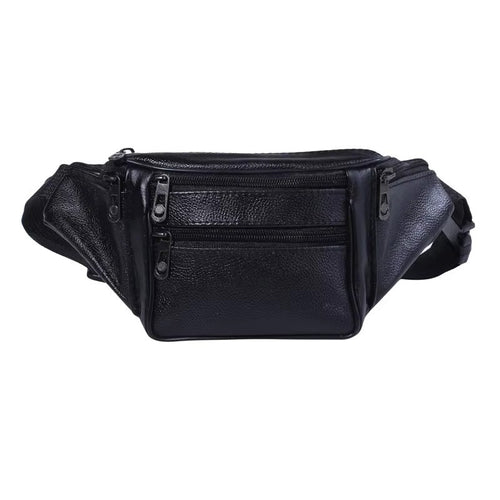 Men's Waist Pack PU Leather Bag Waist Belt Bag Male Artificial Leather Fanny Pack Fashion Luxury Small Shoulder Bags For Men