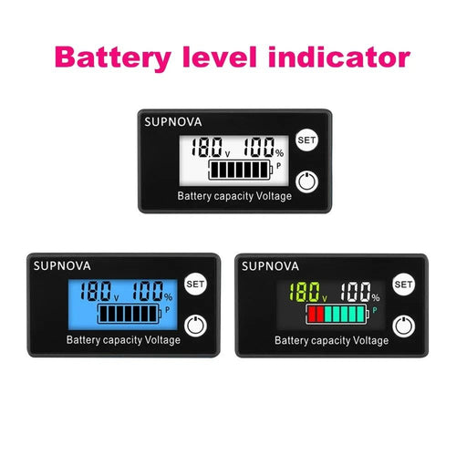 Lithium Voltmeter DC 8V-100V Voltage Gauge Battery Capacity Level Indicator