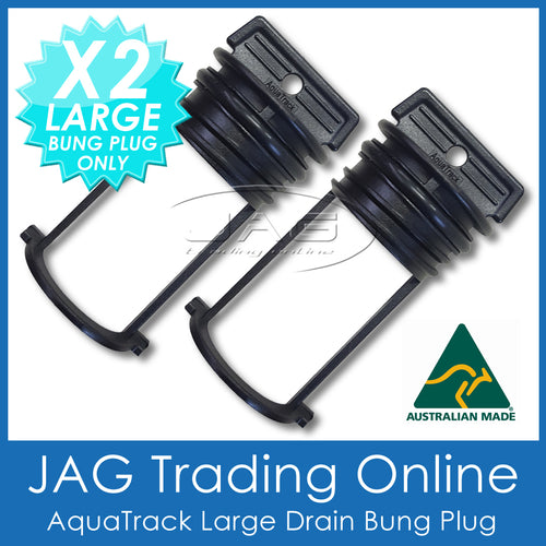 2 x AQUATRACK BLACK LARGE REPLACEMENT BUNGS ONLY - BOAT DRAIN BUNG PLUGS COARSE