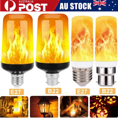 E27 B22 LED Flicker Flame Lamp Bulb 4 Mode Burning Fire Effect Candle Bulb Light