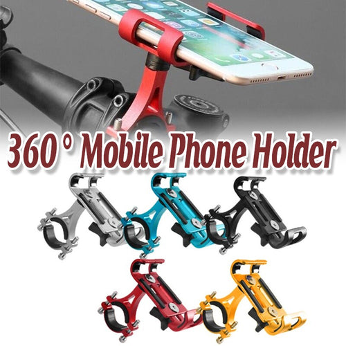 Aluminium Bicycle Phone Holder 360 Degree Rotation Handlebar Mount Universal Bar