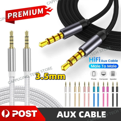 3.5MM MALE TO MALE AUX CABLE CORD CAR AUDIO PC HEADPHONE JACK FOR CAR AND PHONE