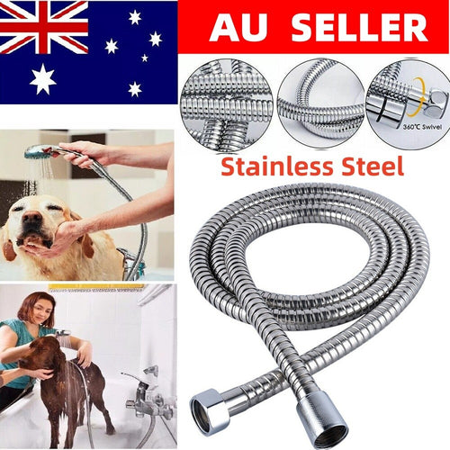 1.2-3m Shower Head Hose Handheld Stainless Steel Bathroom Flexible Tube Bath
