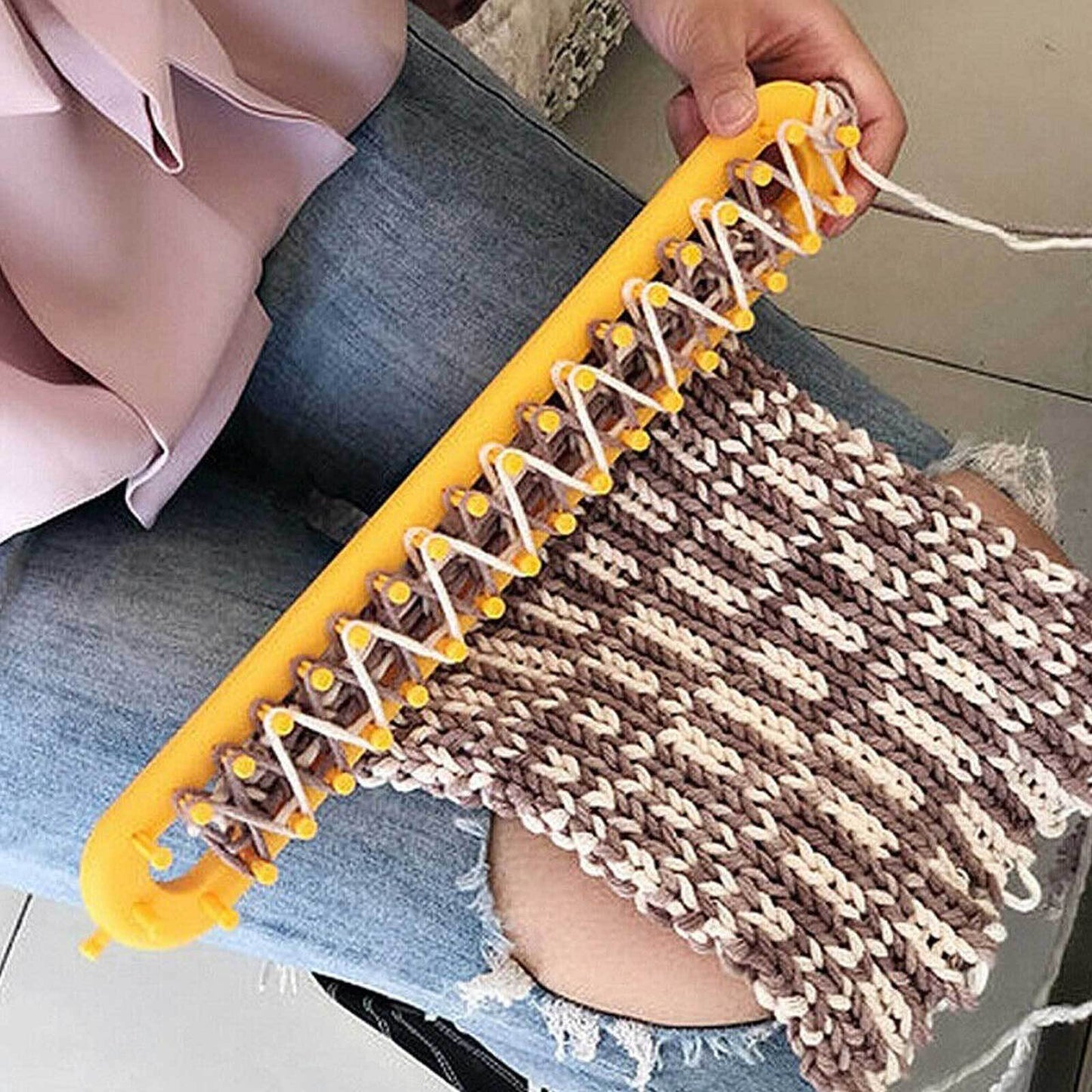 Long Scarf Knitting Loom Set Knitter Board Straight Rounded Kit 4 Size DIY Tool