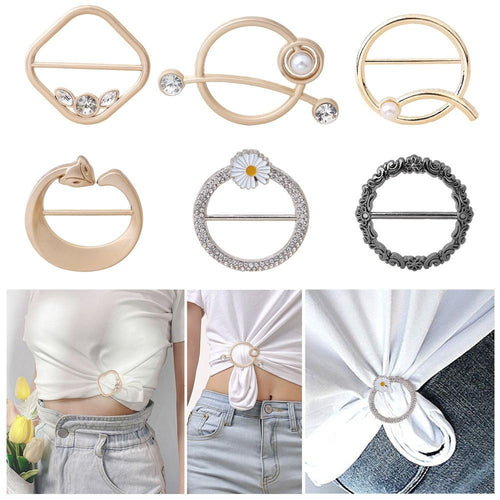 T-Shirt Clip Silk Clasp Clips Waist Buckle Shawl Buckle Scarf Ring Scarf Buckle