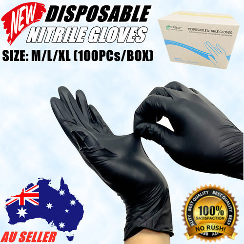 Industrial Black Disposable Nitrile Gloves Powder-Free Thick Medical Protection