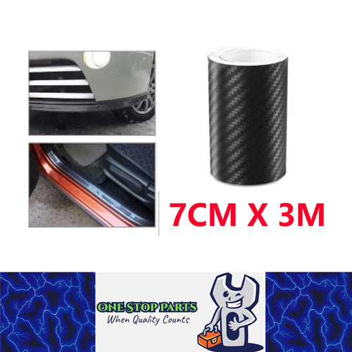 Black carbon fibre tape Stick On Adhesive Black Roll 7cm Wide x 3 meter Length