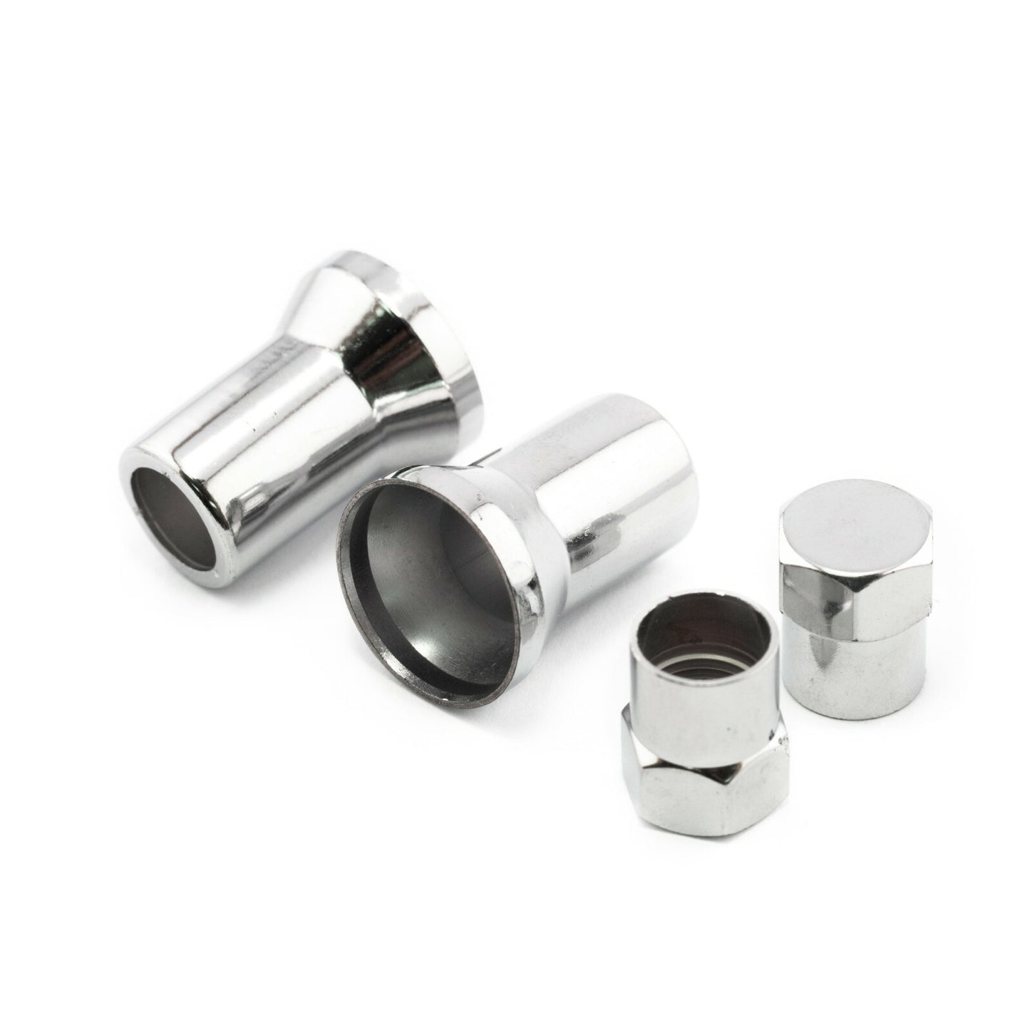 8pcs TR413 Universal Chrome Sleeve Hex Caps Car Tire Wheel Rim Valve Stem 4 Pair