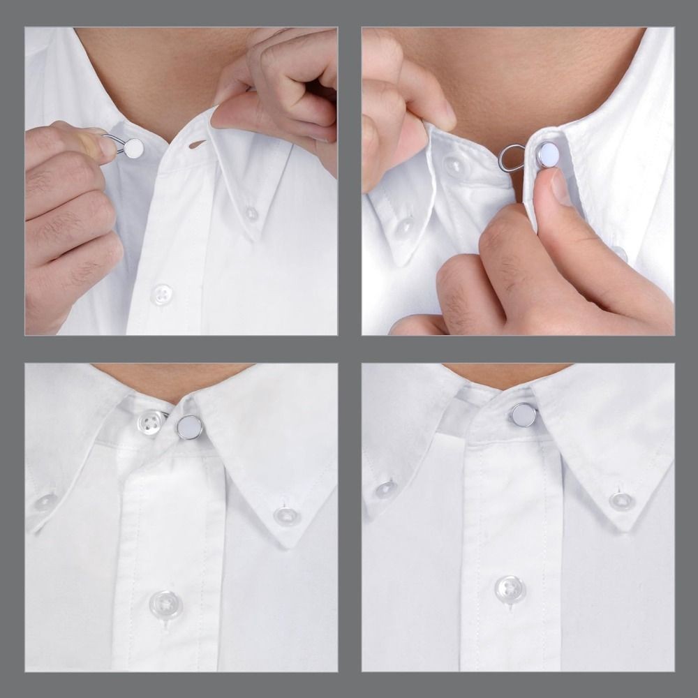 8Pcs Elastic Collar Button Extender for Shirt Dress Pants