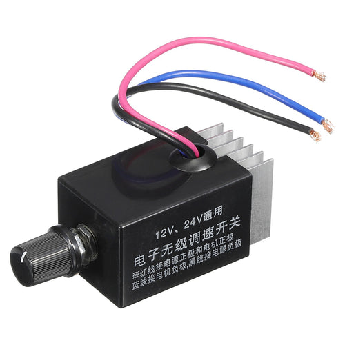 Universal DC Motor Speed Controller DC 12v 24v Motor Rheostat with Heat Sink