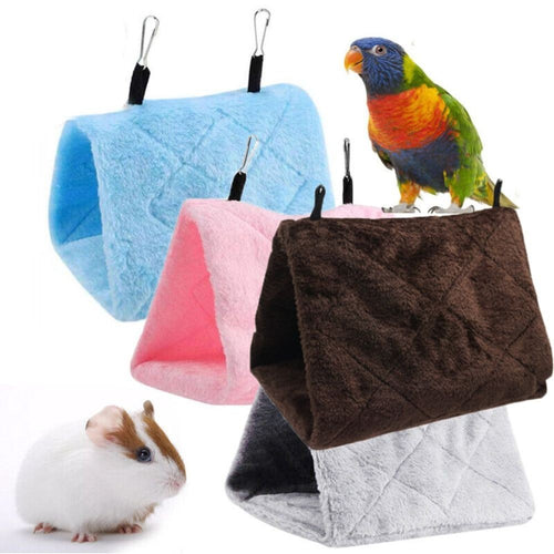 Color Cage Bird Hut Toy Parrot Tent Hang Cave Bed Triangle Nest Pet Hammock