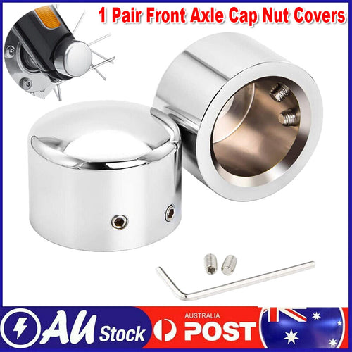 Chrome Front Axle Cap Nut Covers Compatible With Harley Davidson Dyna Heritage