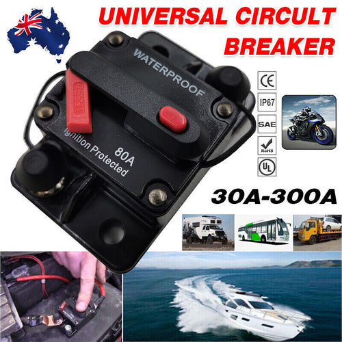 Waterproof Circuit Breaker Fuse Reset 30 300A Amp 12V 48V DC Car Boat Use AU