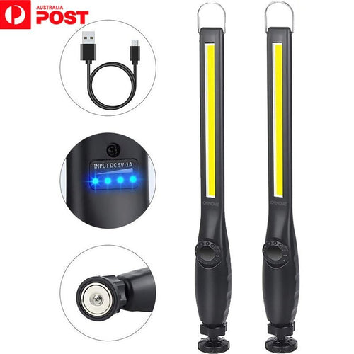 LED COB Work Light Mechanic Flashlight Lamp Rechargeable Torch w/ Magnetic Base