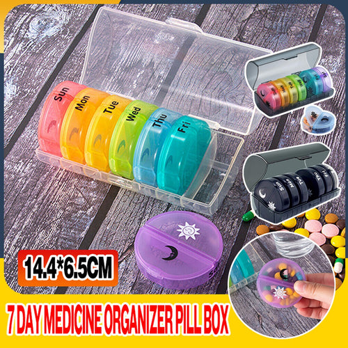 7 Day Medicine Tablet Organizer Container Pill Box Weekly Dispenser Storage AU