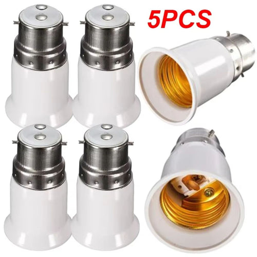 5pcs E27 to B22 Adapter Bulb Light Base Edison Screw Bayonet Converter Adapter