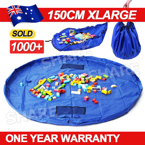 1pc Multifunction Portable Kids Toy Storage Bag Building Blocks Play Mat