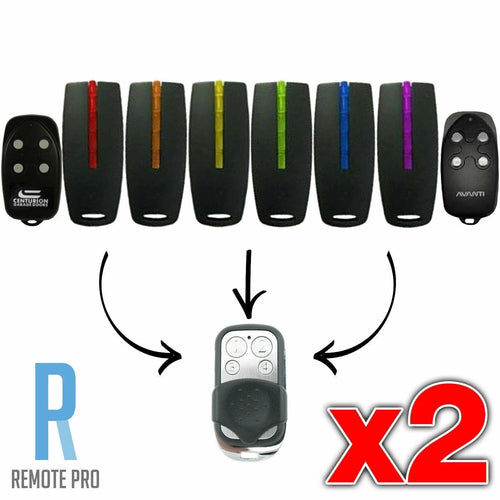 2 x Avanti, Superlift, Centurion & TX4 Garage Door Gate Remote Control (NEW) – Compatible with Centurion