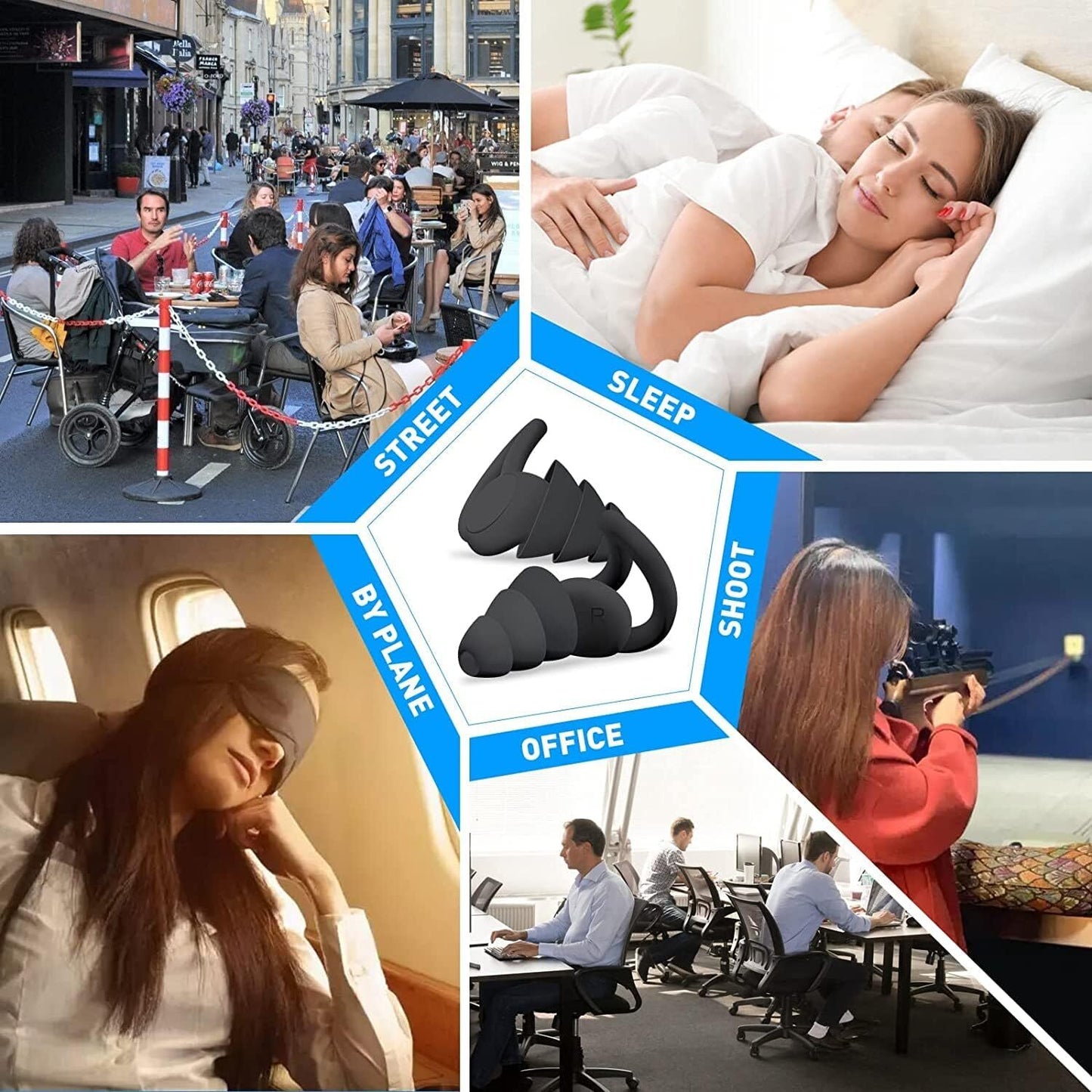 Ear Plugs for Sleeping Reusable Soft Silicone Ear Plugs for Noise Reduction 2024