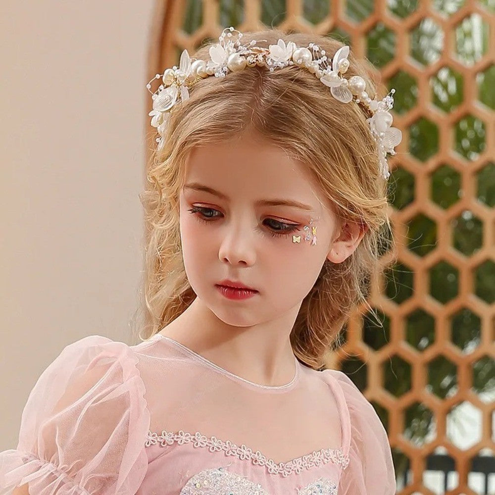 Imitated Pearl Kids Flower Crown Head Hoop Girls Adult Hair accessories