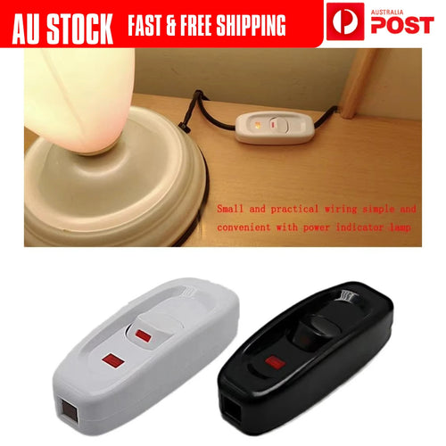 1x 240V 10A Inline ON/OFF Button Switch for Table Lamp Desk Light Cord Cable