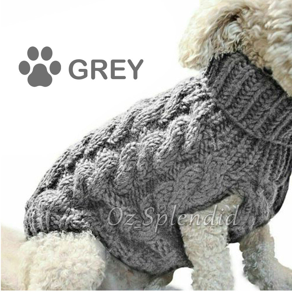 Puppy Dog Jumper Winter Warm Knitted Sweater Pet Clothes Dogs Coat Thermal AU