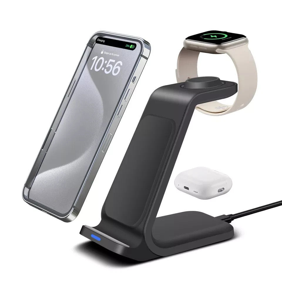 Wireless Charger Dock Charging Station 3 in 1 Compatible with Apple Watch iPhone 16 15 14 13