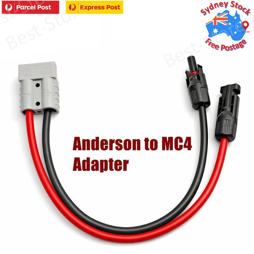 50A Anderson Plug to MC4 Solar Panel Cable Adapter 6mm 30cm Connector Waterproof
