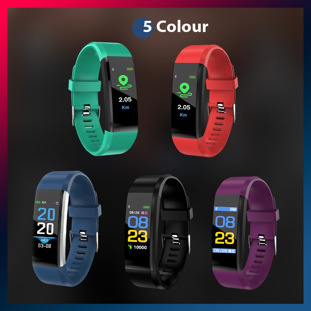 ID115 Plus Smart Fitness Tracker Heart Rate Blood Pressure Sleep Watch Band USB