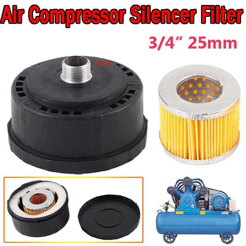 Air Compressor Silencer Filter 3/4" 25mm Male Threaded Intake Air Pump Muffler