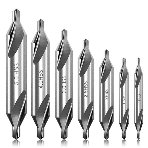 7PCS Center Drill Bit Set 60 Degree Countersink Lathe Metalworking Tools