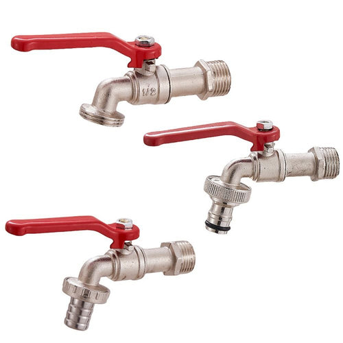 1/2x3/4 Lever Water Tap with Red Handle Garden Irrigation Accessory