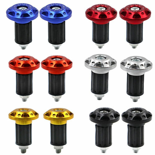 2PCS Motorcycle Handle Bar Ends Grips CNC Metal Handlebar Plug Motor Bike Grips